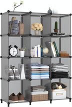 AWTATOS Cube Storage Organizer Closet Storage Cubes Shelves Bookshelf Clothes Organizer DIY Plastic 12 Cube Shelves for Home,
