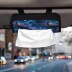 Car Tissue Holder Car Visor Organizer Tissue Box Holder for Car Sun Visor Organizer with Car Vehicle Accessories Essentials Interior for Women Men Blue Moon Campfire Pine Wave