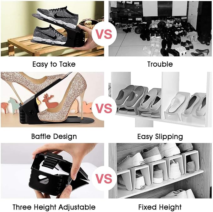 Neprock Closet Shoe Organizer,Shoe Storage Organizer Shoe Rack for Closet Organization,Shoe Slots Organizer De Zapatos Shoe H