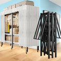 Garment Rack with Cover, Heavy Duty Portable Wardrobe Closet 2000LB, Foldable Clothe Rack with Wheel, Clothes Rack for Hangin