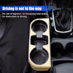 Car Cup Holder, Auto Front Seat Organizer, Multifunctional Cup Drink Holders with PU Leather Cover, Gap Filler Storage Box Coin Bucket Console Side Pocket Cell Mobile Phone Holder (Beige)
