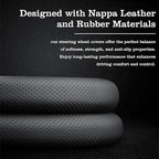Car Leather Steering Wheel Cover - Panapi Material, Universal 14.5-15 Inch Leather Anti-Slip Breathable Auto Steering Wheel C