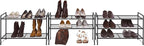 Simple Houseware 3-Tier Stackable Mesh Shoe Rack, Black