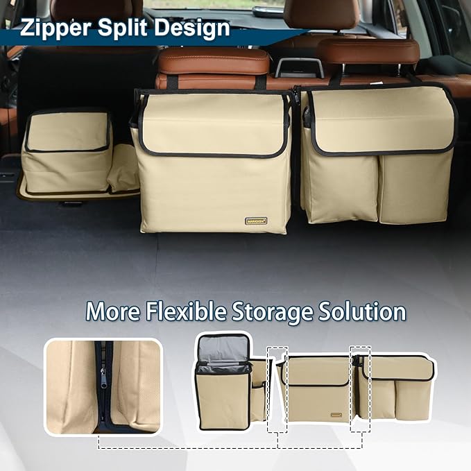 Deluxe Trunk and Backseat Organizer for Medium or large size SUVs & RVs, Detachable Storage Modules with Built-in Cooler,