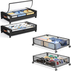 Yecaye 4 Pack Under Bed Storage with Wheels