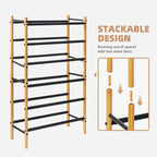 STORAGE MANIAC Expandable Shoe Rack, 16 Pairs Stackable Small Shoe Rack, Metal Adjustable Shoes Organizer for Closet, Entrywa