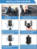 Universal Golf Cart Cup Holder Expander, Adjustable Base & Holder for 1lb Tank, Various Sized Water Bottles & Tumblers, Compa
