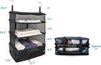 Grand Fusion Stow-N-Go Packing Organizer for Luggage, Portable Hanging Travel Shelves, Carry-On Closet, Hanging Packing Cubes