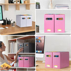 BALEINE File Organizer Box, Cardboard File Folder Organizer with Handle for Letter Size, Portable Collapsible Hanging Filing 