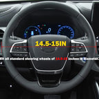 Vintage Groovy Flowers Car Leather Steering Wheel Cover - 15-inch Universal Microfiber- Soft & Breathable & Silicone Anti Sli