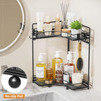 VITVITI 2-Tier Corner Bathroom Counter Organizer, Bathroom Countertop Organizer Storage for Sink, Metal Mesh Makeup Organizer