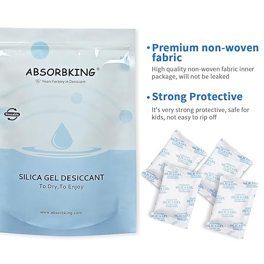 Silica Gel Packs - 80Pcs 20Gram Moisture Absorbers, Premium Transparent Desiccant for Storage, Silica Gel Desiccant Packets