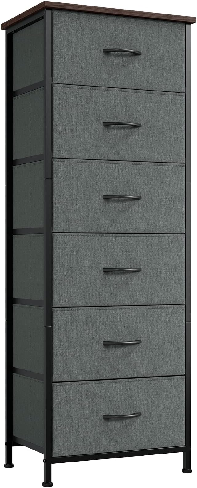 Somdot Tall Dresser for Bedroom with 6 Drawers, Storage Organizer Chest of Drawers with Removable Fabric Bins for Closet Beds