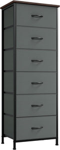 Somdot Tall Dresser for Bedroom with 6 Drawers, Storage Organizer Chest of Drawers with Removable Fabric Bins for Closet Beds