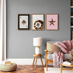 Pink and Black Leopard Wall Art, Lucky Girl 8 Ball Wall Decor Set of 3 Cheetah Lucky Star Poster Canvas Prints, Coquette Mode