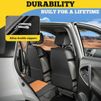 LINGVIDO Car Seat Covers Full Set (5 Seats) - Premium Perforated Nappa Leather, Waterproof Shield, Omni-Adapt Fit SUVs Sedans