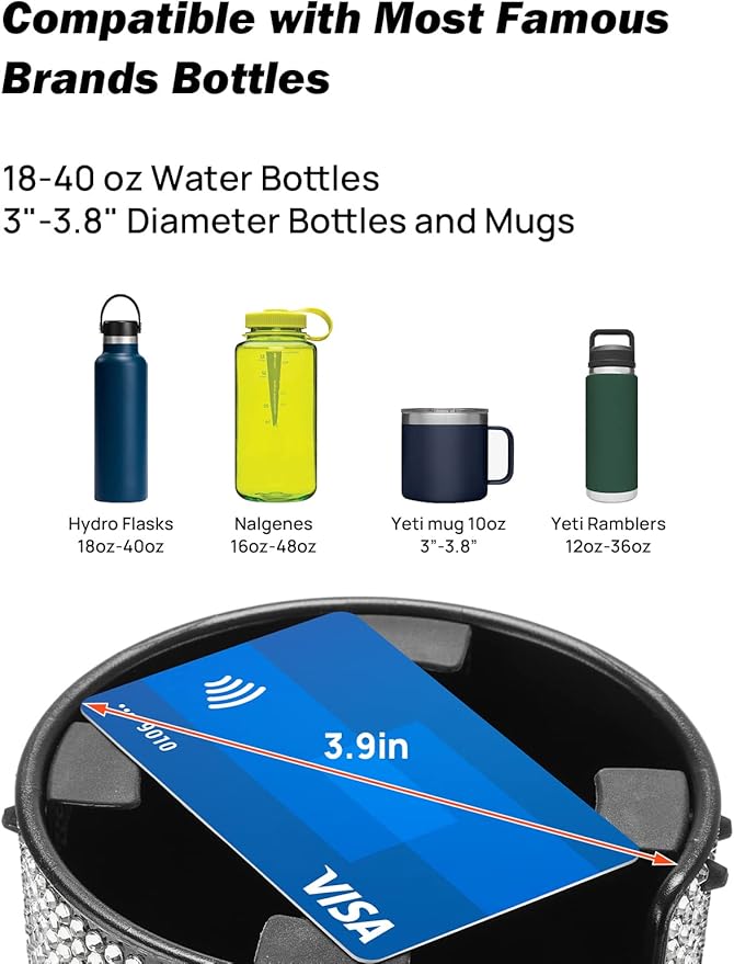 JOYTUTUS Upgraded Car Cup Holder Expander with Offset Base, Fit for YETI, Hydro Flask, Large Cup Holder Expander for Car Hold