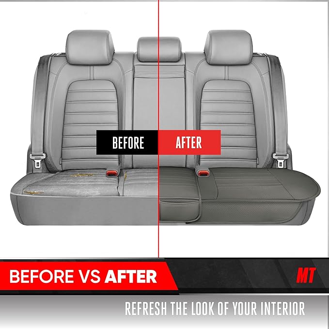 Motor Trend Rear Seat Protector for Cars, SUVs & Trucks – Nappa Leather Bench Cover Protector - Car Seat Cover for Kids, Pets