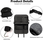 2PCS Car Backseat Organizer with 10" Tablet Holder, Waterproof Oxford Fabric Auto Back Seat Protector Kick Mat, Multi-Pocket Back Seat Organizer Storage, Travel Car Accessories (With Tray)