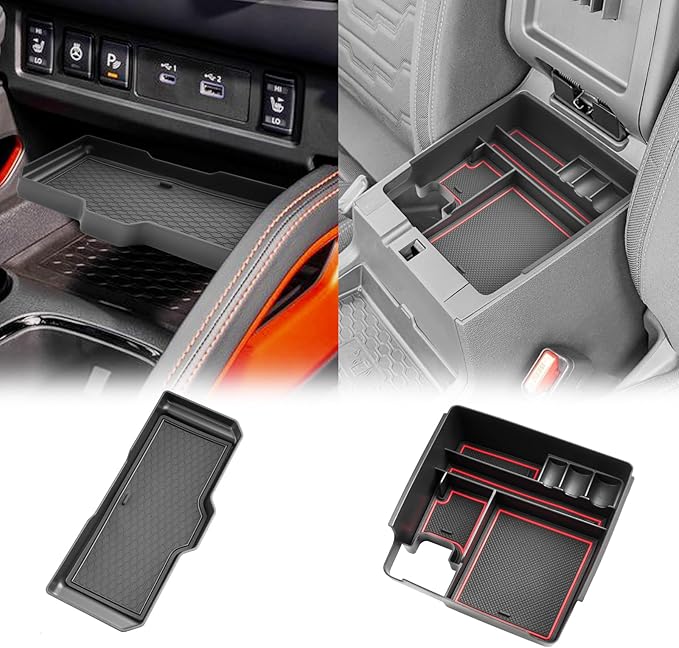 SHAOHAO 2 Pcs for 2025 2026 Nissan Frontier Center Console Organizer for 2022 2023 2024 2025 2026 Nissan Frontier Accessories (S/SV/Pro-X/Pro-4X/SL) Middle Console Tray Space Expand Armrest Organizer