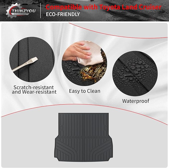 Floor Mats Compatible with 2024 2025 2026 Toyota Land Cruiser/Lexus GX550 Overtrail 5 Seats Cargo Mat Cargo Liner Trunk Liner Land Cruiser Accessories (Floor Mats+Trunk Mat+Backrest Mats)