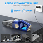 Handheld Vacuum Cordless, 15000PA Powerful Suction Car Vacuum Cleaner Lightweight with Multi Accessories, Hand held Vacuum Cl