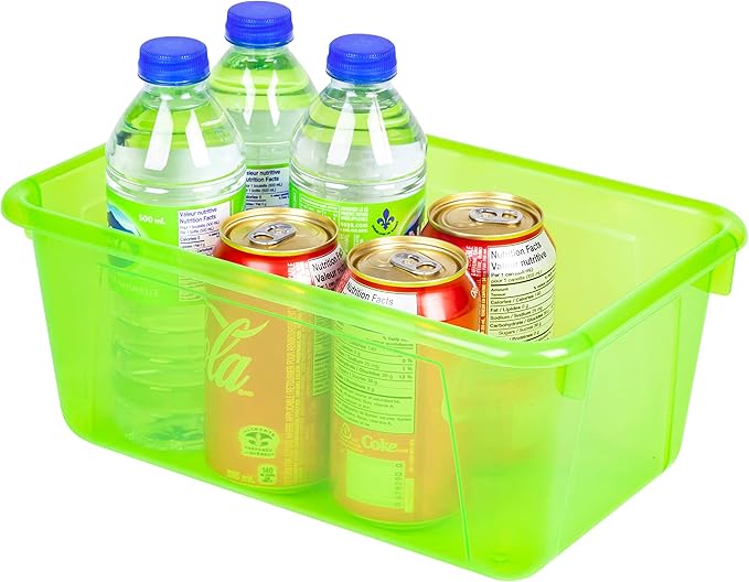 Storex Small Cubby Bin, 12.2 x 7.8 x 5.1 Inches, Candy Green, 5-Pack (62477U05C)