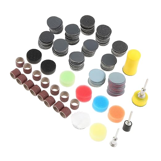 dophee 268PCS 1 Inch Wet Dry Sanding Discs and Drums Kit, 60 to 10000 Grit Hook and Loop Sandpaper with Foam Polishing Pads f