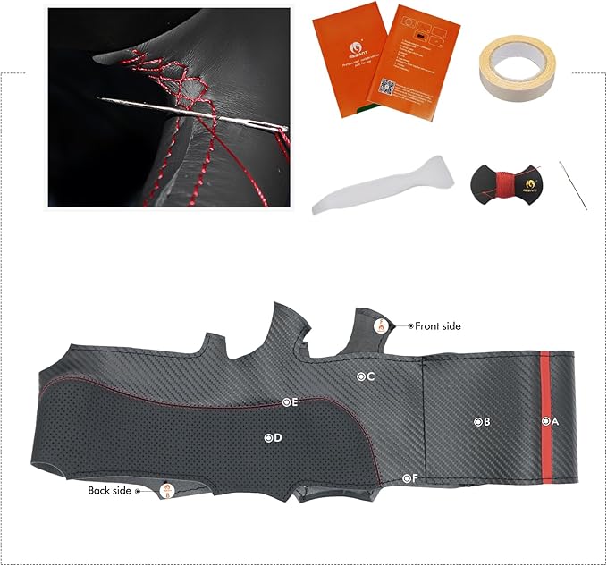 MEWANT Hand Sewn 3D Style Steering Wheel Cover Wrap for Chevrolet Camaro 2017-2022 Steering Wheel Accessories for Chevrolet Camaro 2017-2022