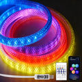 iNextStation 360° Glow USB Rope Lights 16.4FT RGB LED Lights, Braided Silicone Led Strip Lights, IP67 Waterproof, APP/Remote Control, Music Sync, Neon Lights Strip Color Changing for Outdoor/Indoor