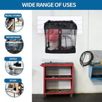 4Pcs Large Slatwall Baskets Mesh Slatwall Baskets with Zipper Mounted Storage Baskets Hanging Slatwall Accessories for Shops 