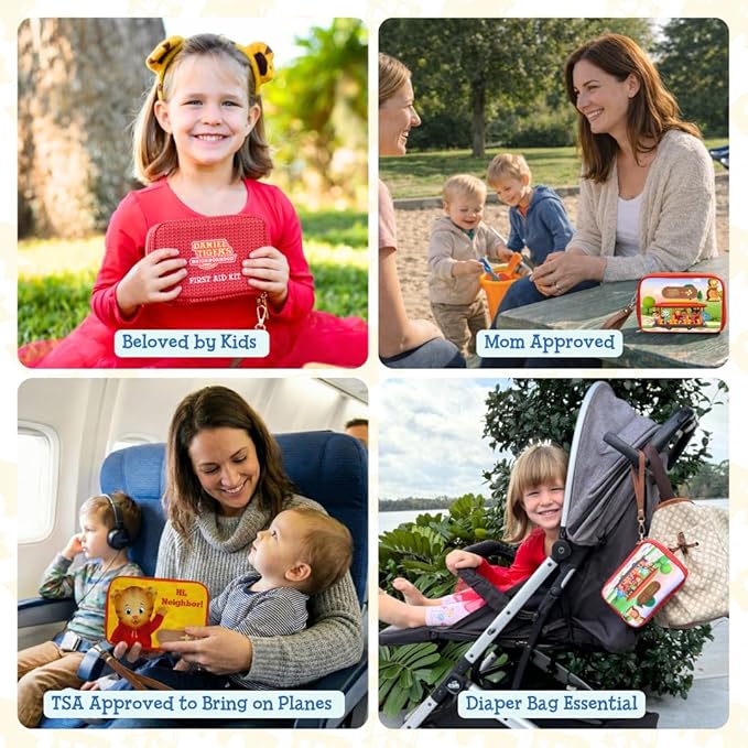 KeepGoing Daniel Tiger’s Travel First Aid Kit for Kids – 130 Pc. for Car, Home, Purse, Diaper Bag & Backpack with Latex-Free 