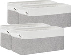 Bidtakay Small Bins for Organization Fabric Baskets for Toilet Paper Storage [4-Pack] Collapsible Narrow Baskets for Towels S