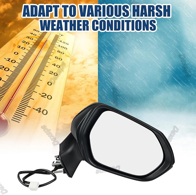 Passenger Side Mirror Assembly Compatible with Toyota Corolla 2020-2025 Non-heated Power Adjustable Glass Replace 8791012F60, TO1321391, 8791002916, 8791002928 Black (3Pin Right)