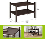 BMOSU 2-Tier Bamboo Small Shoe Rack Premium Stackable Shoe Shelf Storage Organizer for Hallway Closet Living Room Entryway Or
