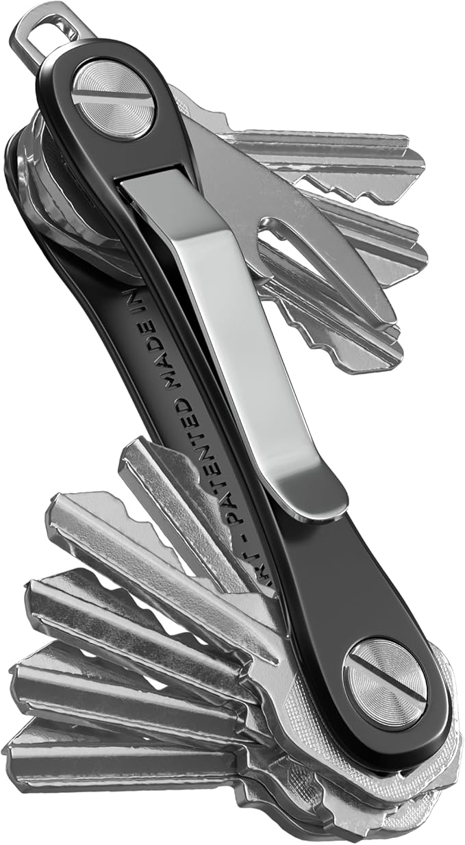 KeySmart Rugged - Multitool Key Holder for Keychain w/Bottle Opener and Pocket Clip, Organizer for Keys, EDC Keychains, Ring 