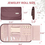 Travel Jewelry Organizer Box, Foldable Travel Case for Earrings, Necklaces, Rings, Bracelets, Red Sandalwood