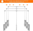 Pull Down Closet Rod, Adjustable Wardrobe Organizer Clothing Rail For Hanging Clothes Heavy Duty Clothes Rod Hanger Soft Retu