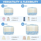 BAGAIL 9 Set Packing Cubes with Packing List Luggage Packing Organizers for Travel Accessories (Blue paisley)