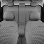 CAR PASS Quilting Faux Leather Seat Covers Full Set, Waterproof Deluxe PU Premium Auto Seat Cover, Breathable Seat Covers Uni
