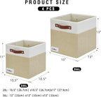 Bagnizer Collapsible Fabric Storage Cube Bins with 2 Reinforced PU Handles, Foldable Storage Organizer Baskets for Closet, Sh