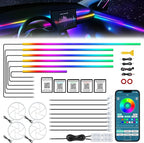 Dreamcolor Acrylic Interior Car LED Strip Light with Wireless APP, RGB 22 in 1 with 175 inches 612 LEDs Fiber Optic Strip Lights for Car, Dual Zone Symphony Neon Car Ambient Lighting