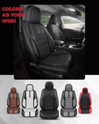 FREESOO Black Front Car Seat Covers - Faux Nappa Leather Seat Covers for Cars, with Carbon Fiber Texture Seatbelt Pads, Water
