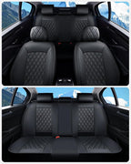 Huidasource Car Seat Cover, Nappa Leather Seat Covers, Velcro Adjustable, Compatible with Airbags, Armrests, Child Seat, Seat