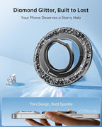 SYNCWIRE Magnetic Phone Ring Holder for MagSafe - Glitter Phone Grip Stand with 360° Rotation Finger Ring Kickstand Blingbling Compatible with iPhone 17 16 15 14 13 12 Pro Max MagSafe Accessories