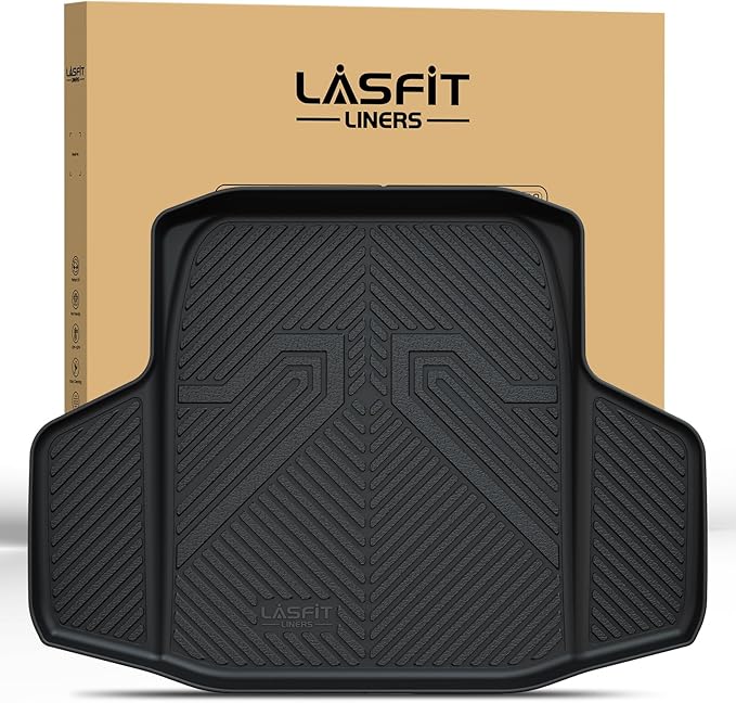 LASFIT Trunk Mat for Honda Accord Seden 2026 2025 2024 2023 2022 2021 2020 2019 2018 (Gasoline & Hybrid), All Weather TPE Custom Fit Accord Trunk Liner Trunk Tray Cargo Liner Accessories, Black