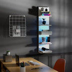5-Tier Wall Shelf Unit with RGB Light, Floating Lack Shelf for Wall Storage, Wall Mounted Vertical Display Shelf for Bedroom 