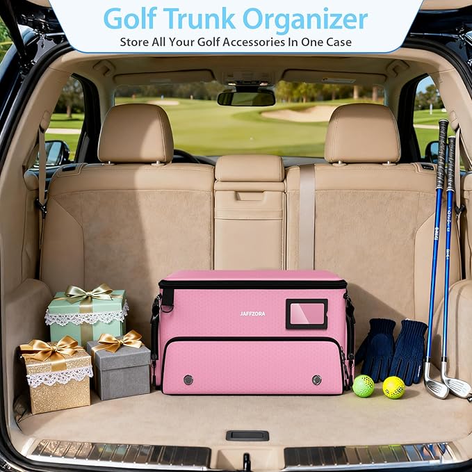 4-Layer Golf Trunk Organizer, Golfer Gifts for Women with Separate Ventilated Compartment for 2 Pairs Shoes, Waterproof Car