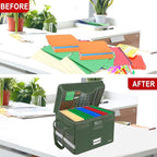 DocSafe Fireproof Document Box with Lock,File Storage Organizer with Mesh Pockets＆Lid,Collapsible Portable File Box Home Offi