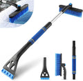 LivTee 32" Extendable Ice Scraper & Snow Brush for Car Windshield, 360° Rotating Snow Removal Tool for Cars, Trucks & SUVs, Automotive Winter Essentials & Car Accessories for Men, Blue